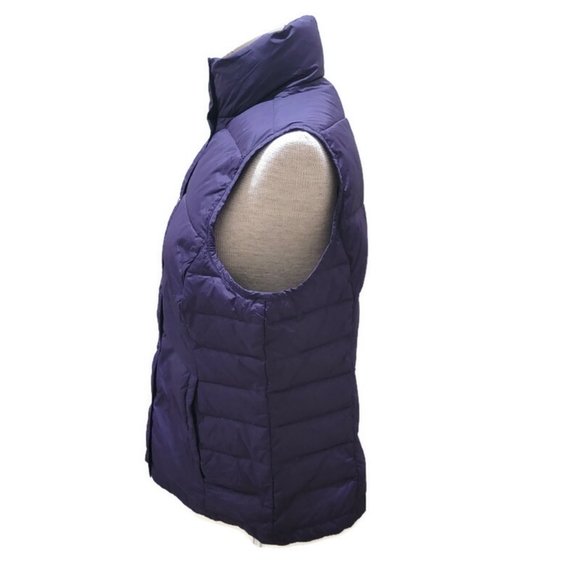 Lands End Purple Puffer Down Vest Feather Womens Size Medium 10/12 - Picture 4 of 10